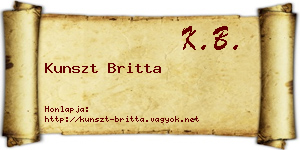 Kunszt Britta névjegykártya